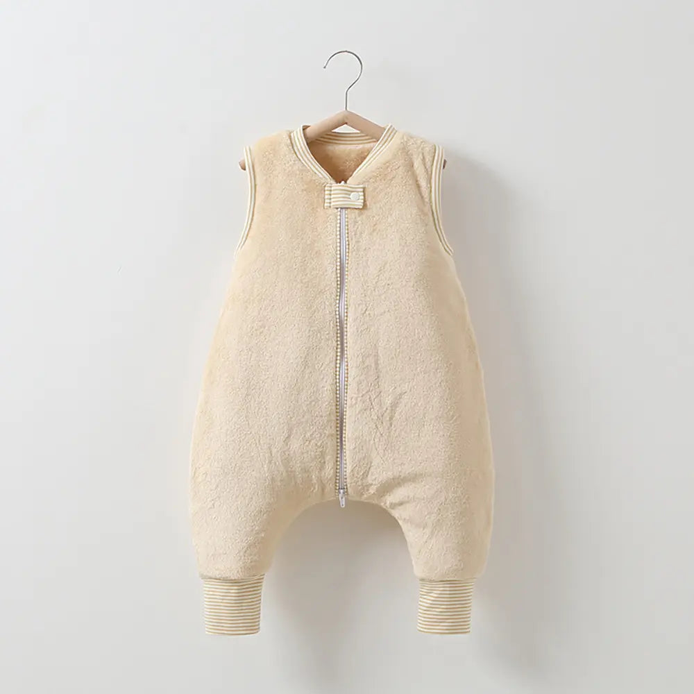 Turbulette à pied beige unie en coton