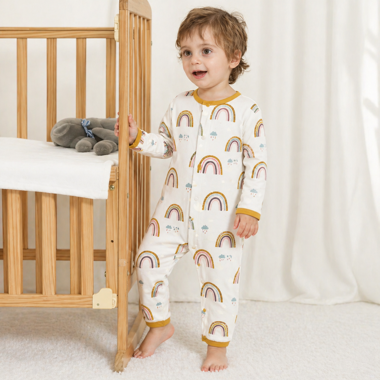 Gigoteuse à pied bébé en coton apaisant