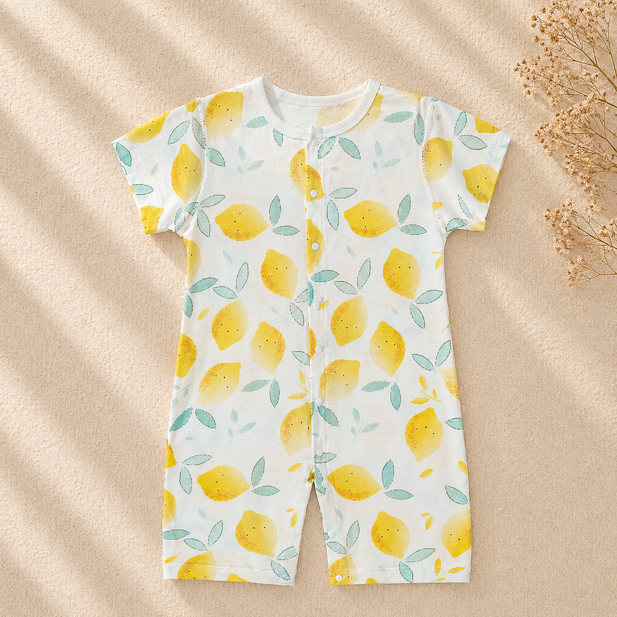Turbulette été bébé citron en coton