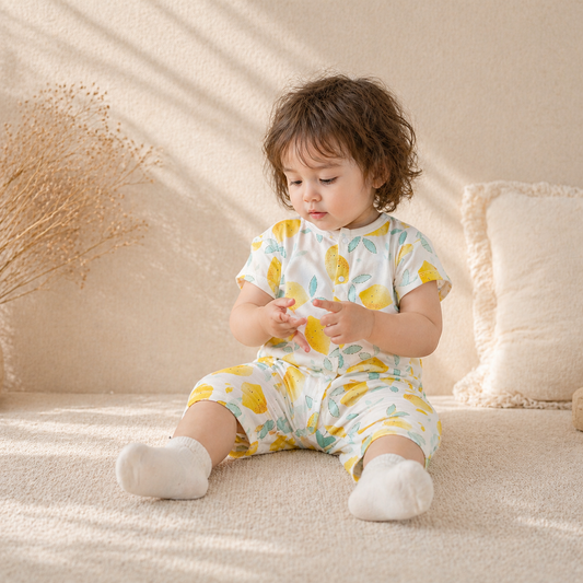 Turbulette été bébé citron en coton