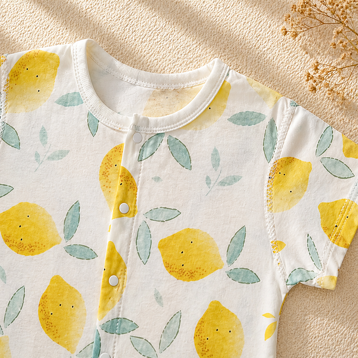 Turbulette été bébé citron en coton