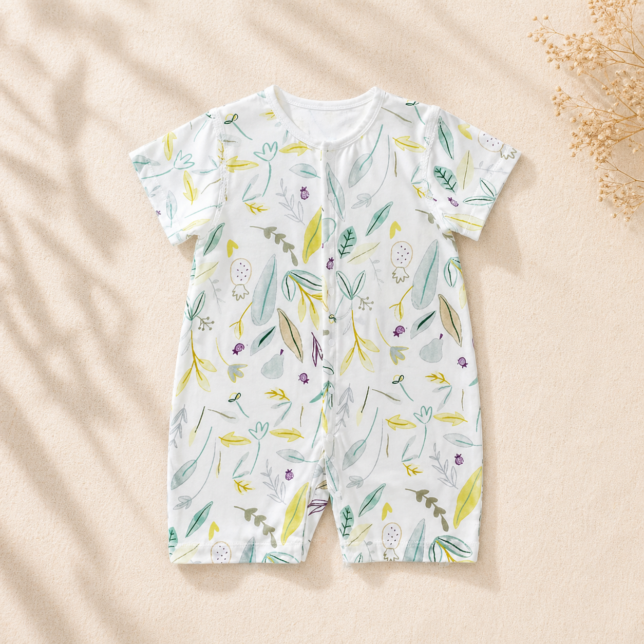 Turbulette été bébé coton feuille fraîche