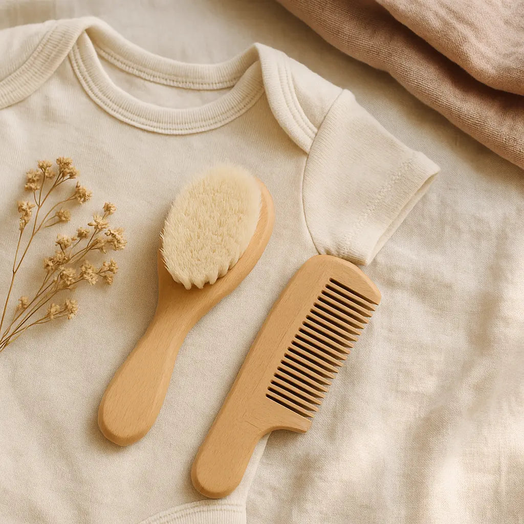  Brosse et Peigne Bébé en Bois