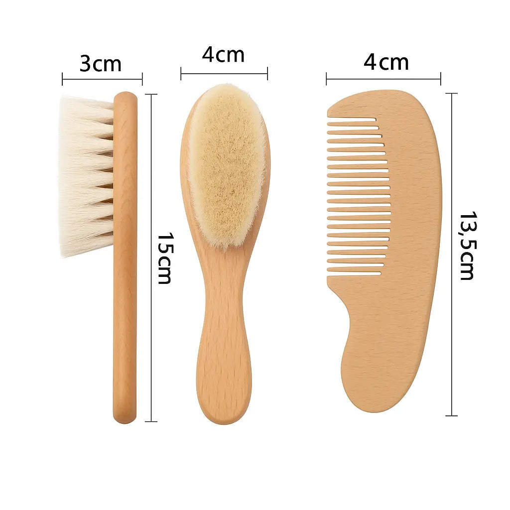  Brosse et Peigne Bébé en Bois
