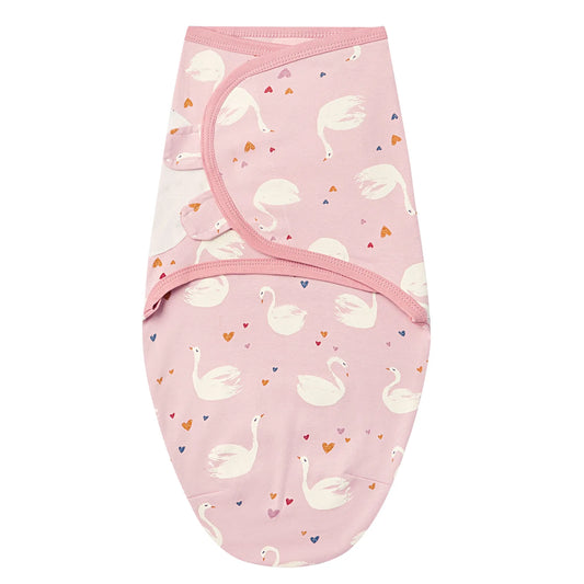 Turbulette naissance motif cygne en coton